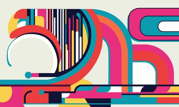 A colorful abstract design with a large number vector