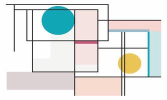 A geometric pattern with a blue, yellow and pink square vector
