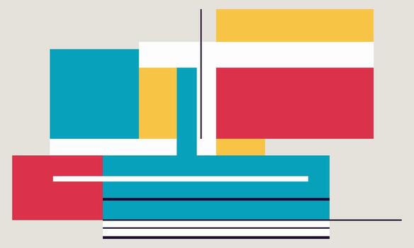 A colorful abstract design with a boat and a sail vector