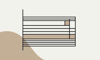 A minimalist design with a black and white line vector