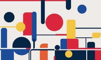 A colorful abstract pattern with shapes and lines vector