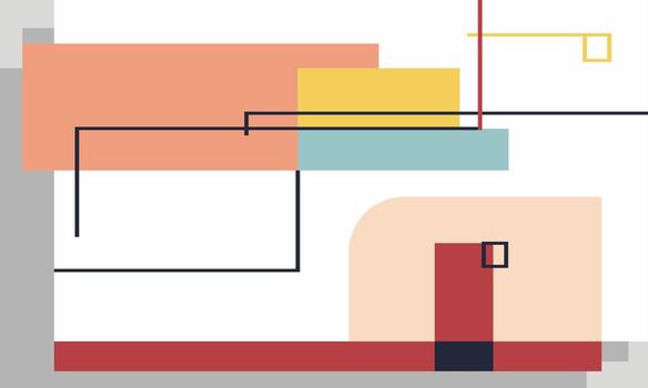 A colorful abstract design with a square and rectangle vector