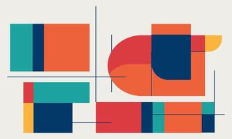 A colorful abstract design with a square and rectangle vector
