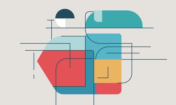 A colorful abstract design with lines and shapes vector