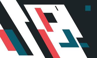 A black and white abstract design with red, blue and white lines vector