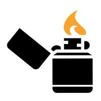 black lighter icon on white background vector