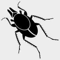 black icon of insect tick on white background vector