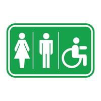 green sign public toilet icon on white background vector