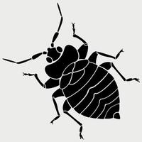 black and white icon of insect beetle isolated on white background vector