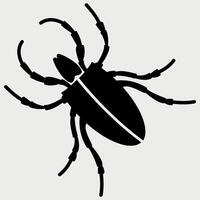 black and white icon of insect tick on white background vector