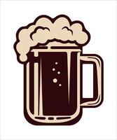 glass goblet of beer with foam on white background vector