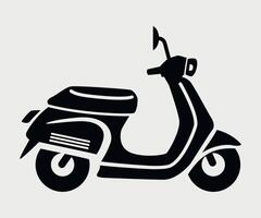 black and white scooter icon on white background vector