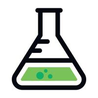 colored icon of glass flask for chemical experiments isolated on white background vector