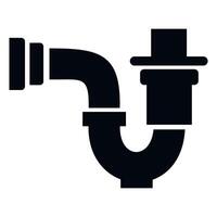 black and white icon of water supply system for sewerage on white background vector