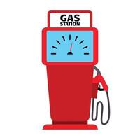 colored icon of red gas station on white background vector