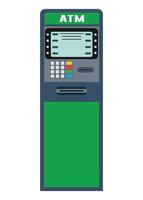 colored icon of green ATM for issuing money experiments on white background vector