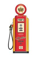 Retro red gas station on white background vector