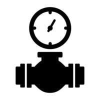 black and white icon of water supply sewer system on white background vector