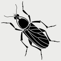 black icon of cockroach insect on white background vector
