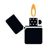 black and white lighter icon isolated on white background vector