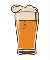 icon of glass beer goblet with foam isolated on white background vector