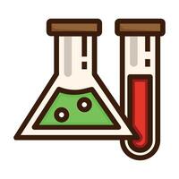 colored icon of glass flask for chemical reactions isolated on white background vector