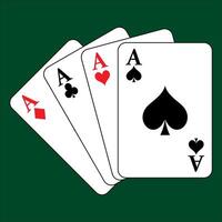 deck of cards on green background vector