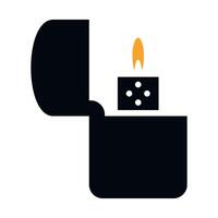 black and white lighter icon on white background vector