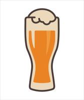icon of glass beer goblet with foam on white background vector