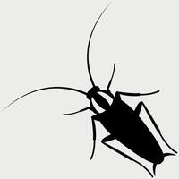 black icon of cockroach insect isolated on white background vector