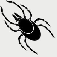 black and white icon of insect tick isolated on white background vector