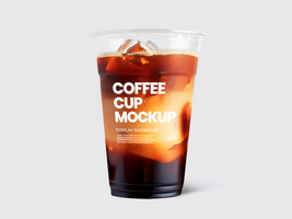 Coffee with milk front view angle on plain background mockup psd