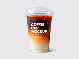 a cup of coffee on white background front view psd