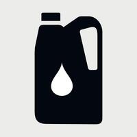 black and white icon of a canister of machine oil on a white background vector