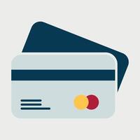 colored bank card icon on white background vector