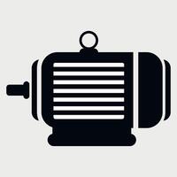black and white electric motor icon on white background vector