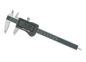 metal electronic caliper with indicator on white background vector