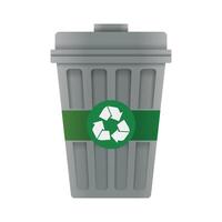 colored trash can icon on white background vector