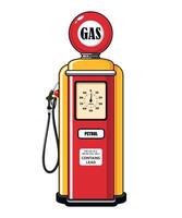 red retro gas station with indicator on white background vector