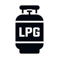 black and white icon of gas cylinder with bow on white background vector