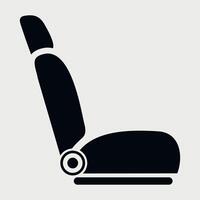 black and white car seat icon on white background vector