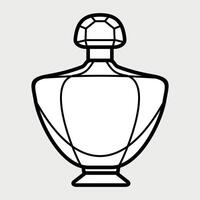black and white perfume bottle icon on white background vector
