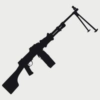 black and white machine gun icon on white background vector