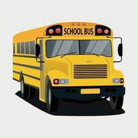 yellow school bus on white background vector