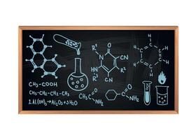 school board with chemistry formulas on white background vector