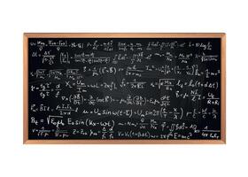 school board with formulas in higher mathematics on a white background vector