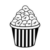 Popcorn Line Icon , Perfect for Icons, Illustrations, and Coloring Pages vector