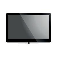 negro y blanco televisión monitor icono en blanco antecedentes vector