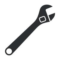 black and white icon of adjustable gas wrench isolated on white background vector