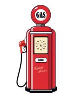 red retro gas station with indicator isolated on white background vector